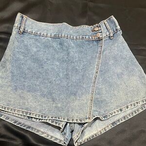 SHEIN Light Blue Denim Skorts